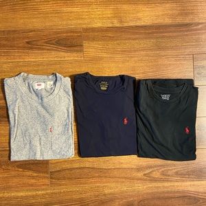 3-Pack tshirts Polo Ralph Lauren & Levi’s